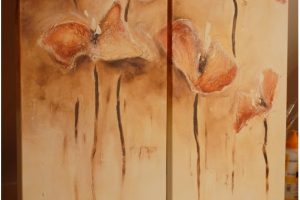 Flowers 2-luik (2x 40x80cm) acryl op doek